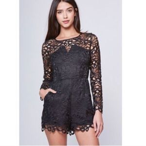 Anthropologie Yumi Kim Chance Meeting Long Sleeve Sexy Lace Romper XS